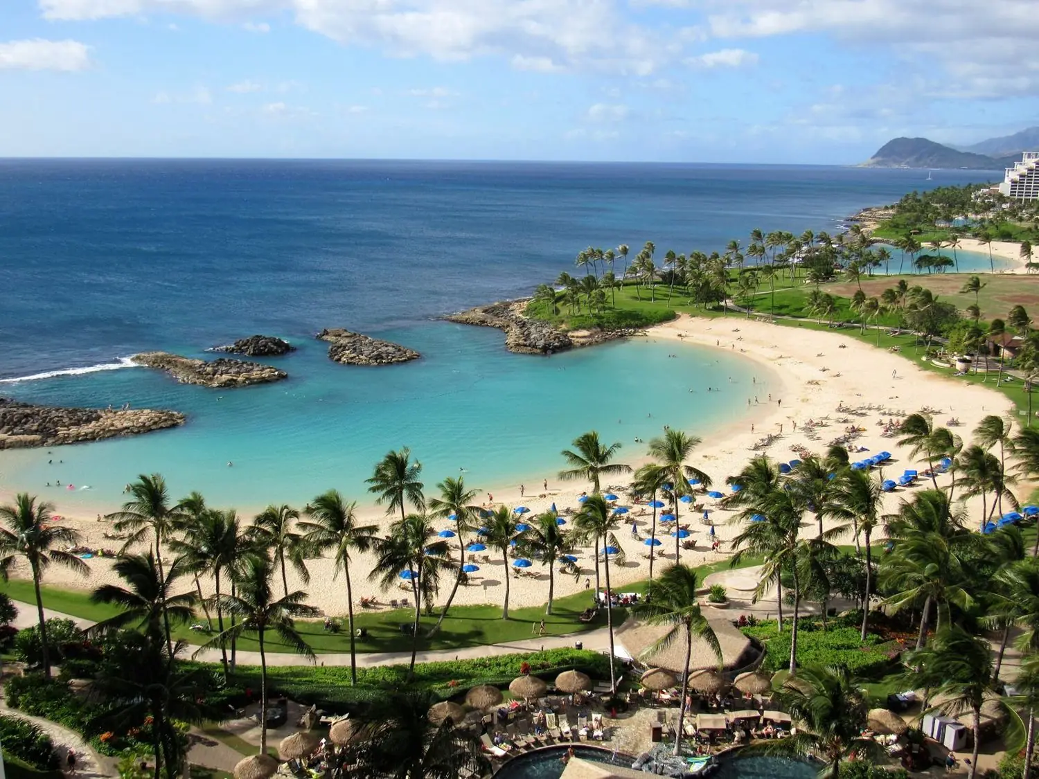 Ko Olina lagoons and homes from above